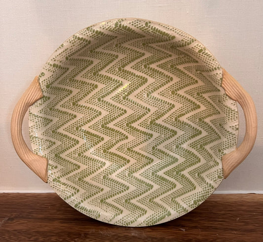 9" Veg Bowl w/ Handles Chevron