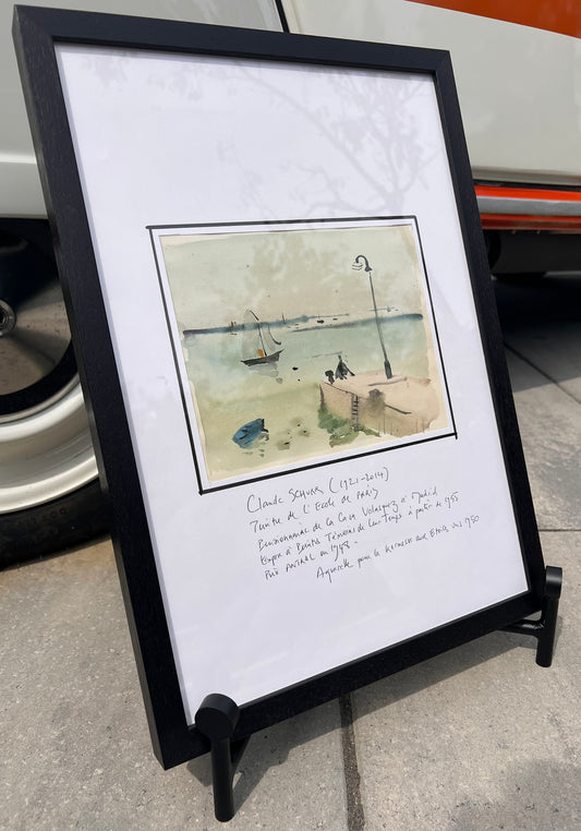 Claude Schurr (1921–2014) Harbor Scene Watercolor, 14" x 19"