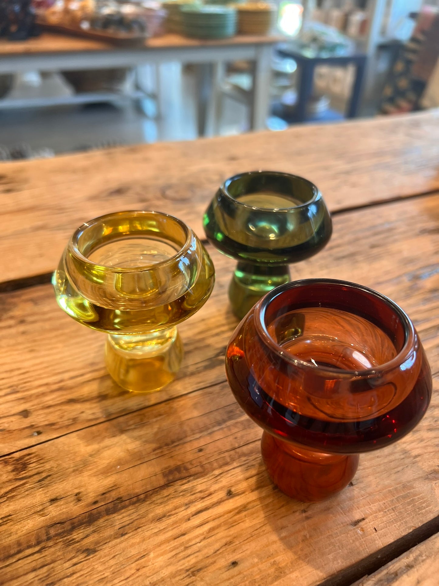 PD-17A - Amber Mushroom Flip Candle / Tealight Holder