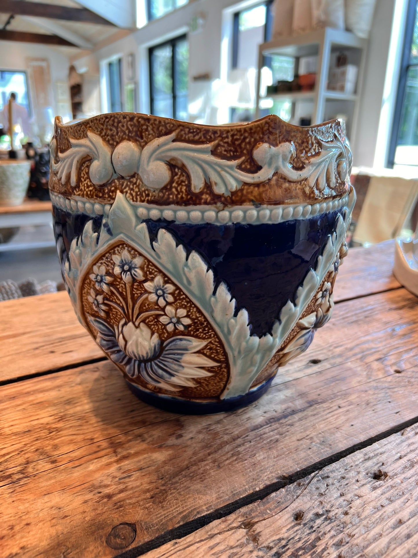 PD-19 - Blue/Cognac Flower Vase