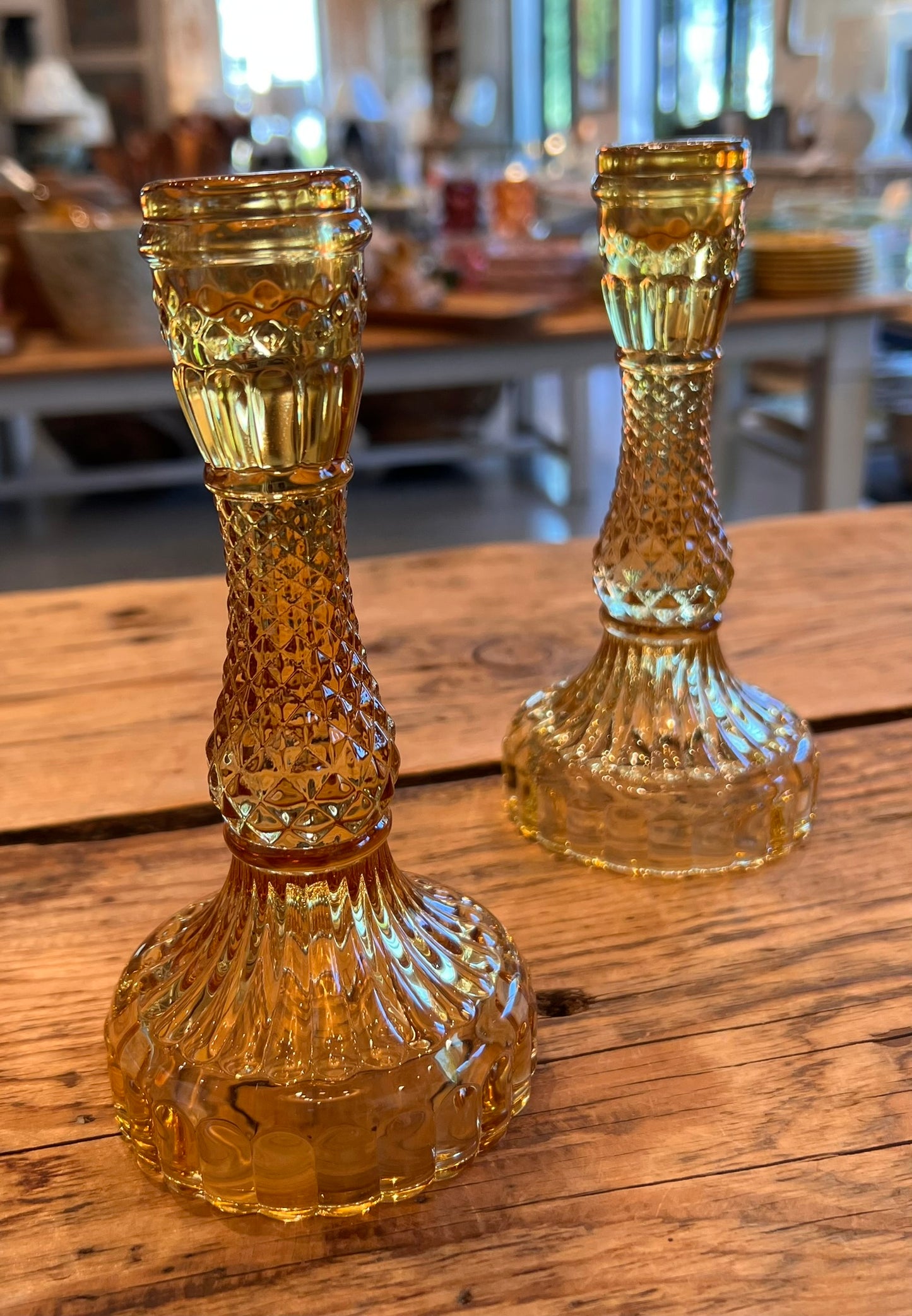 Glass Candlestick, 7"