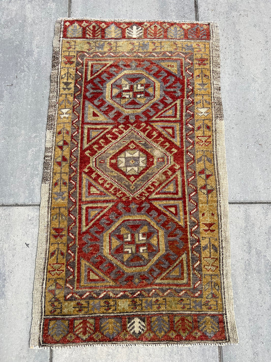 Vintage Turkish Yastik Rug J77649