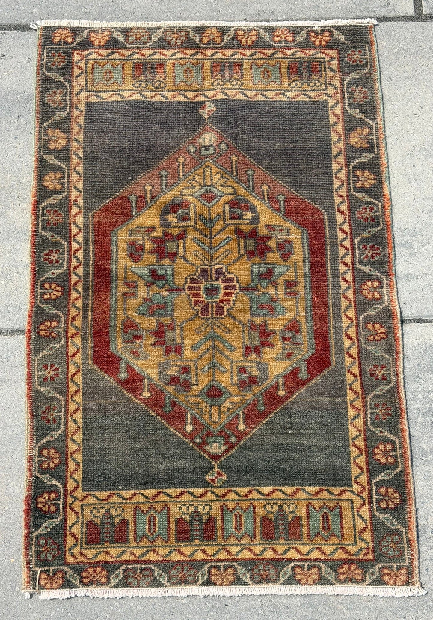 Vintage Turkish Yastik Rug J79362