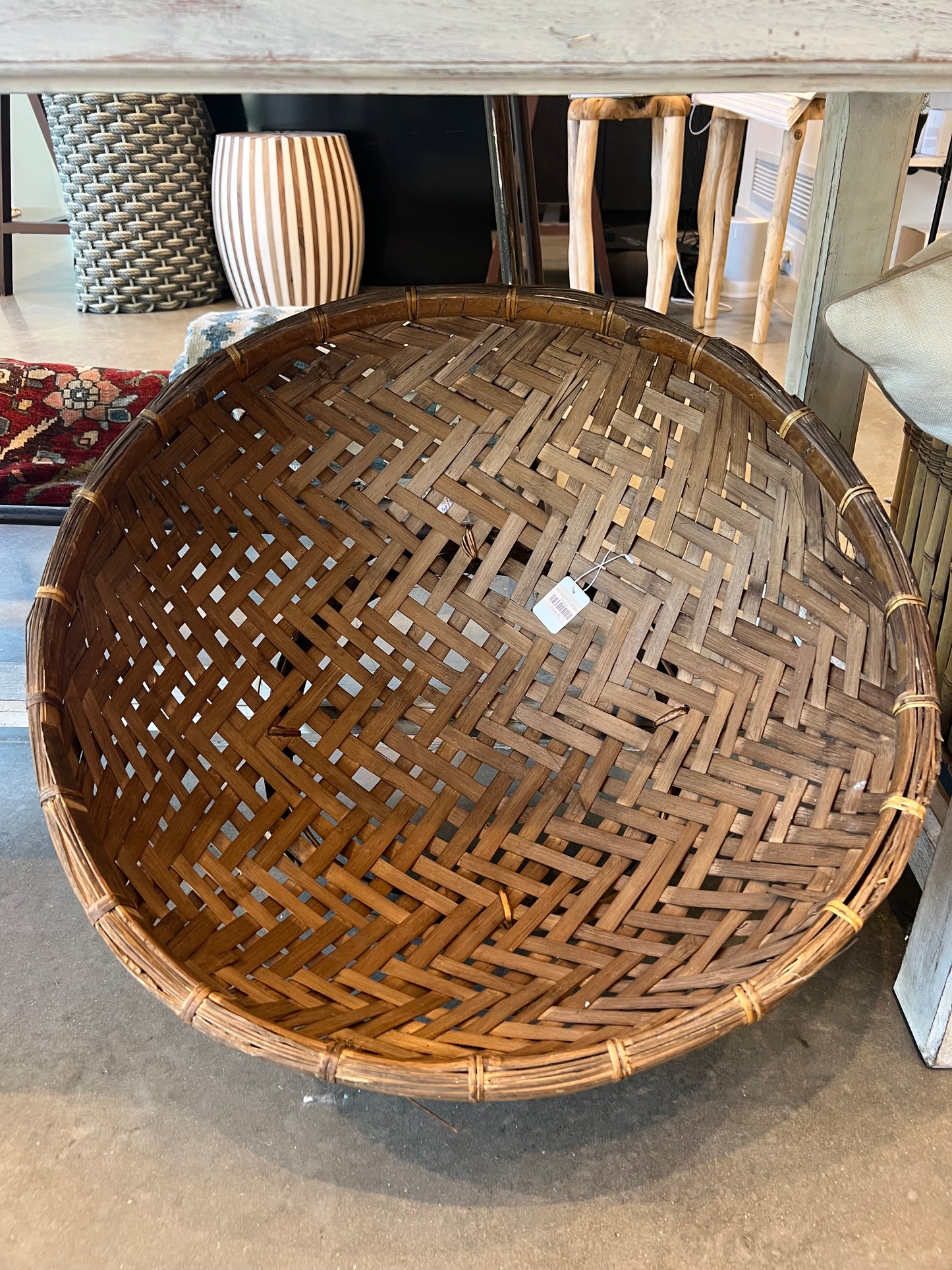 Basket Wicker B Brocante Decoration Painer 50