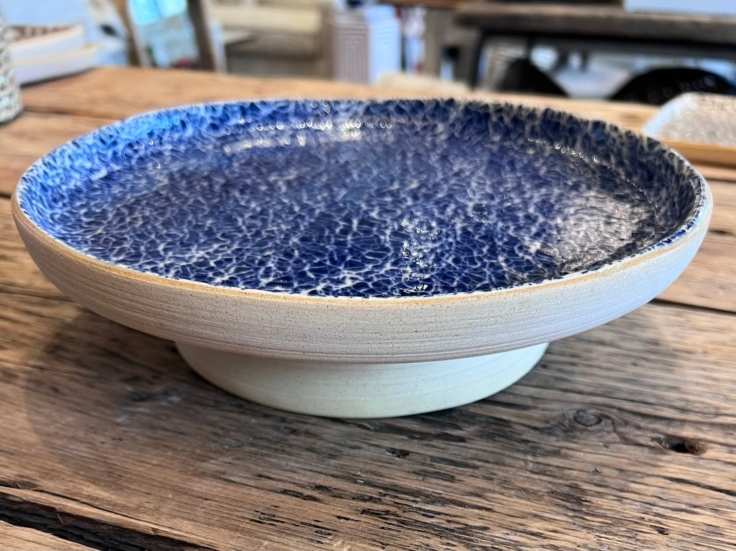 Sm Pedestal Cake Stand Crackle