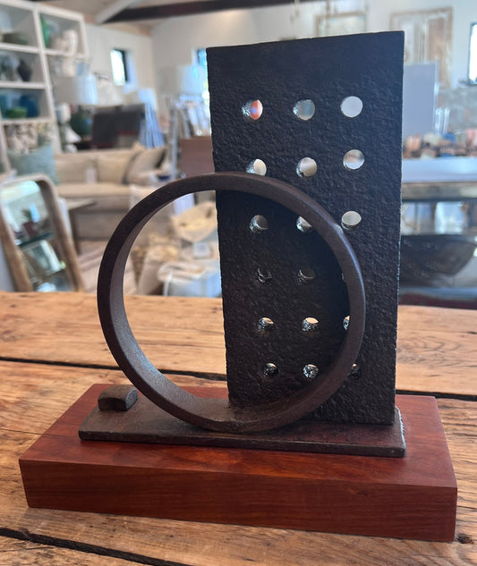 Bob Grosse - sculpture heavy metal & cherry base