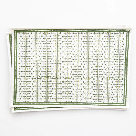 India Hicks Home Palm Avenue Hunter Green Placemats - set of 4