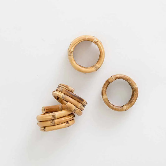 Wrapped Bamboo Napkin Rings - set of 4