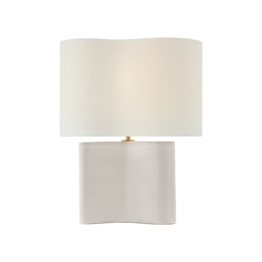 Mishca Medium Table Lamp in Ivory with Linen Shade