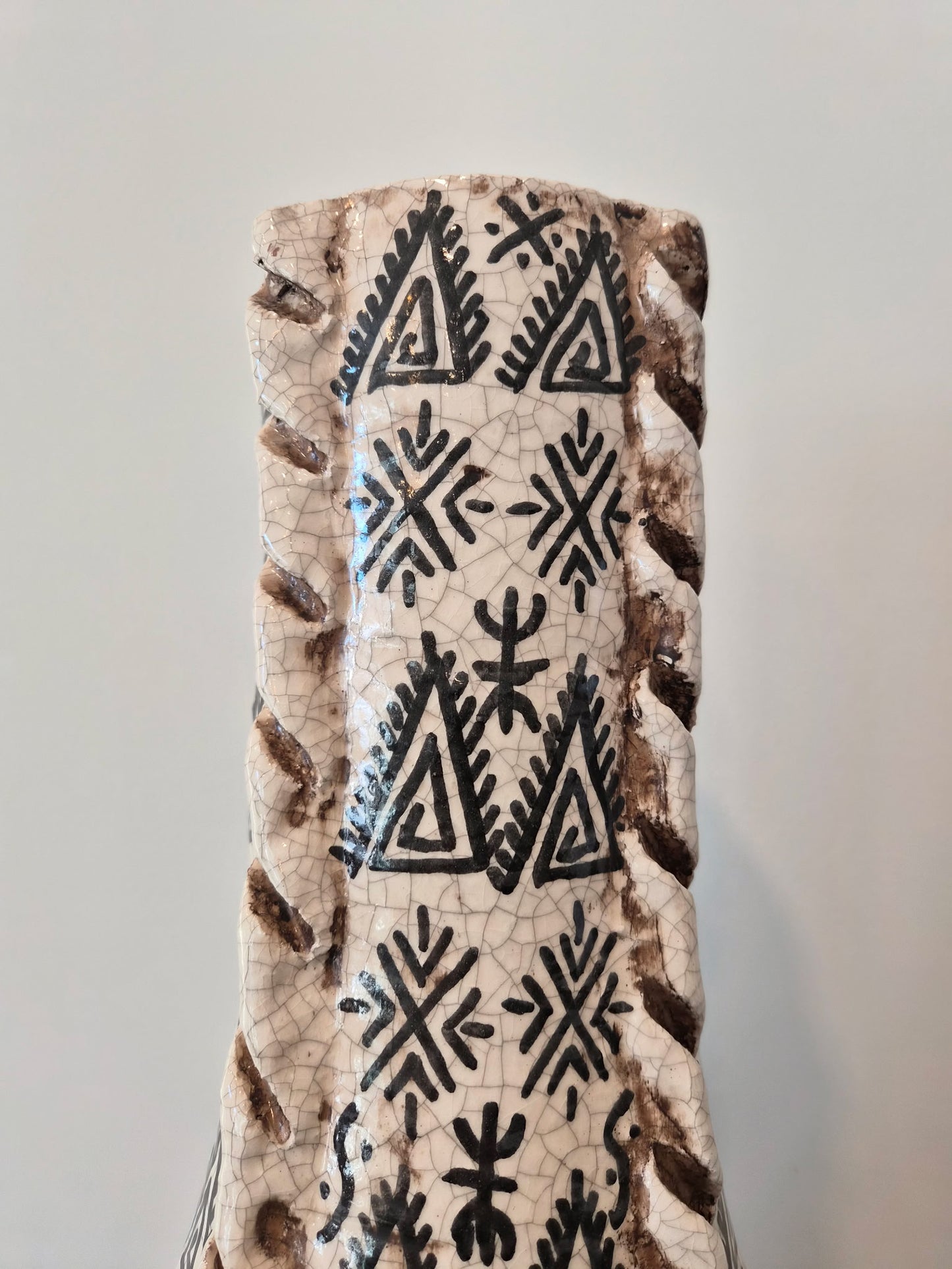 Tamegroute Tall Vase - Black & White pattern 1