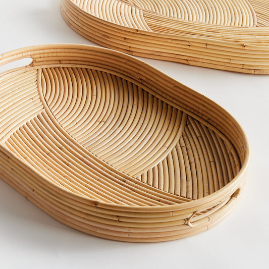 Jelani Cane Oval Trays