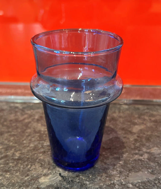 Cup Glass Small Blue Moroccan