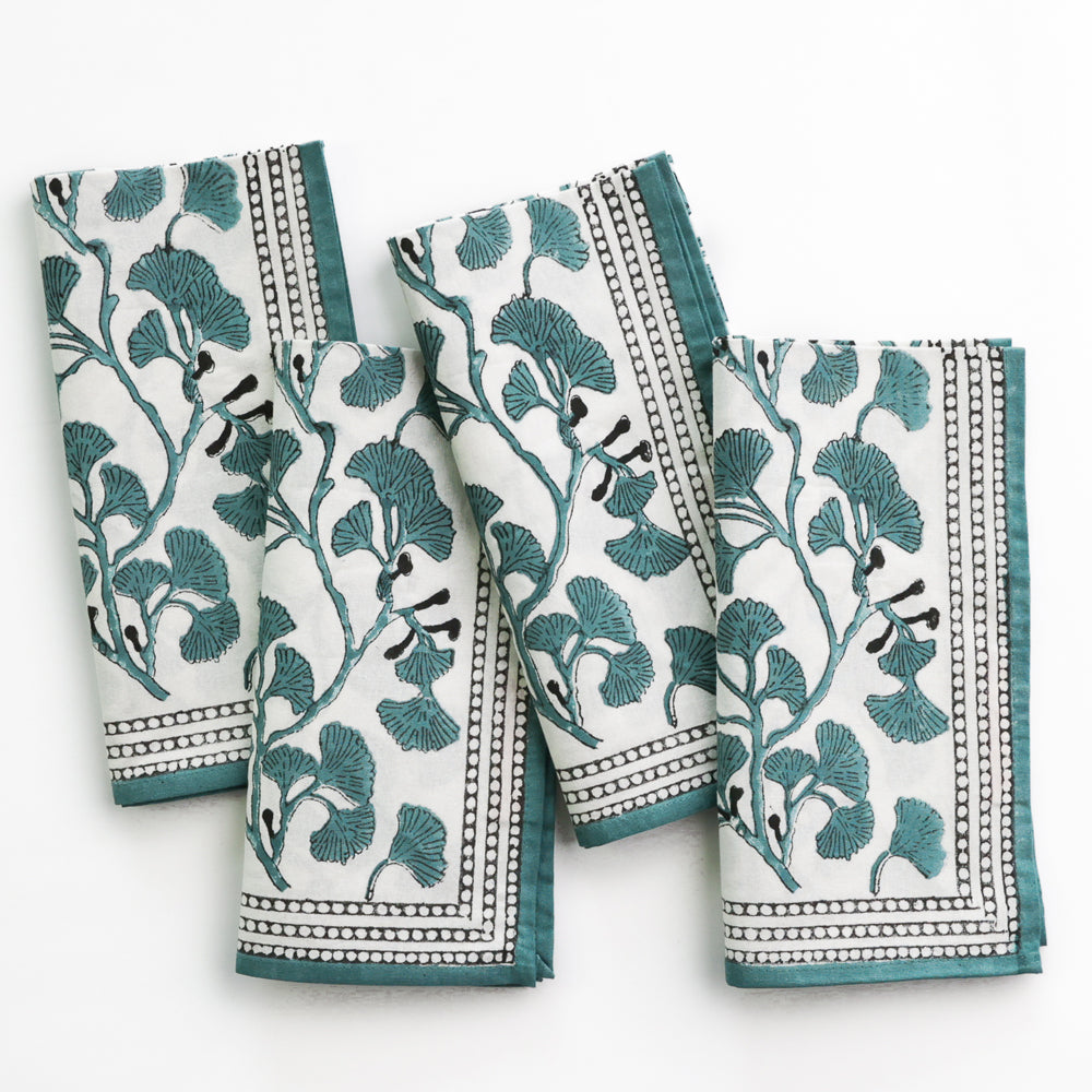 Pomegranate Ginko Teal Napkins