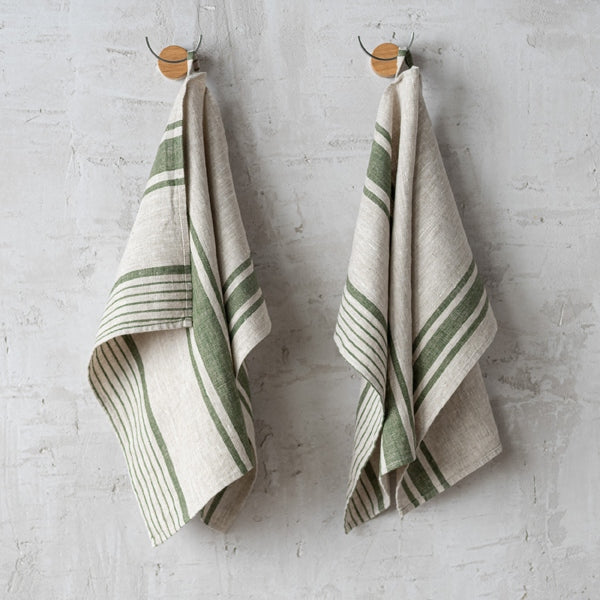 Striped Linen Tea Towel - set of 2