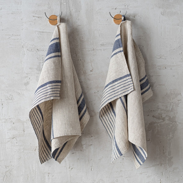 Striped Linen Tea Towel - set of 2
