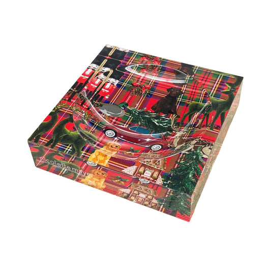 Christmas Plaid Acrylic Candy Tray 6x6