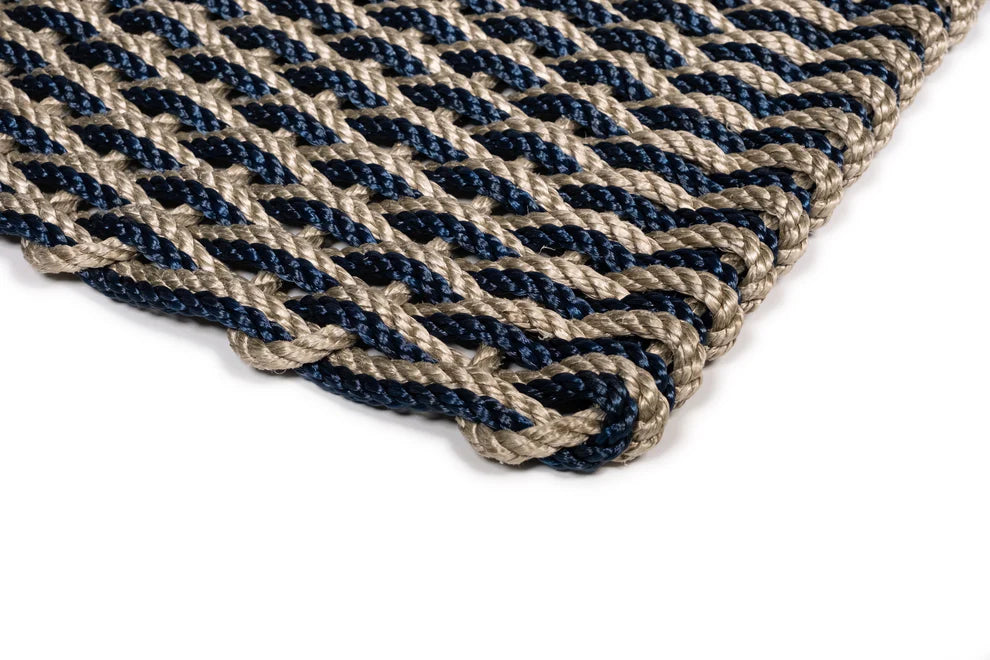 Runner Sand/Navy Doormat 26" x 72"