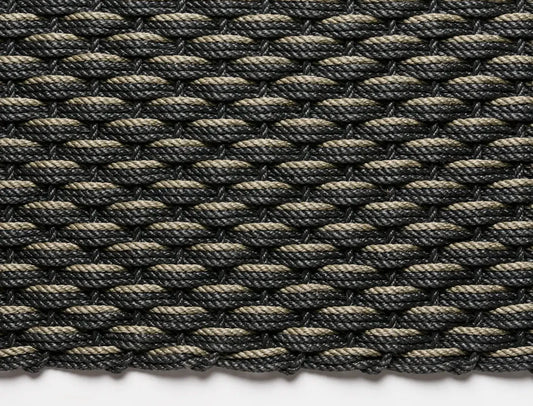 Large Charcoal/Charcoal/Mushroom Triple Weave 21" x 34"