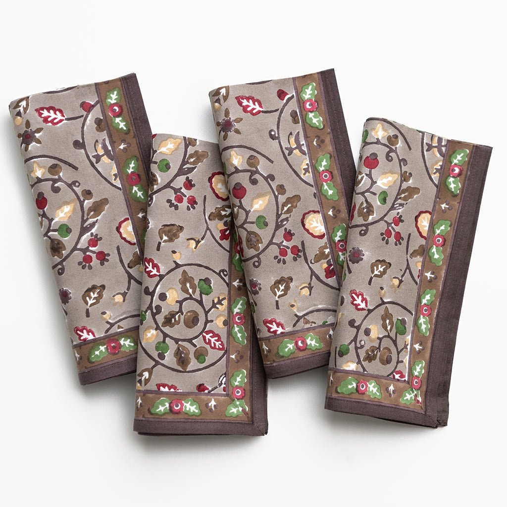 Pomegranate Acorn & Berries Napkin - set of 4