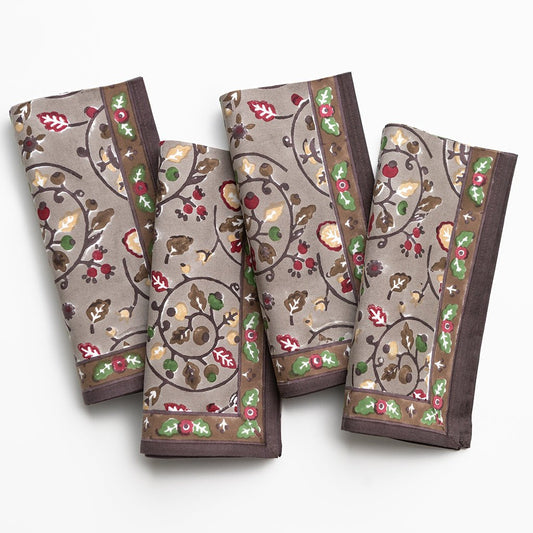 Pomegranate Acorn & Berries Napkin - set of 4
