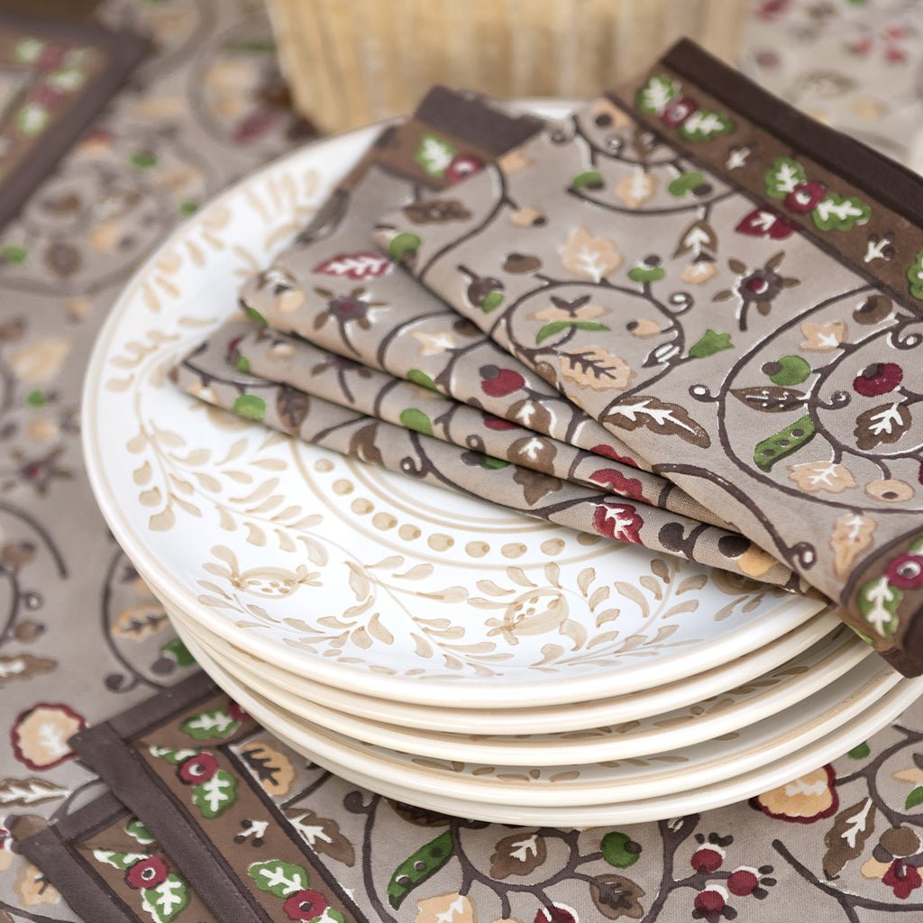 Pomegranate Acorn & Berries Napkin - set of 4