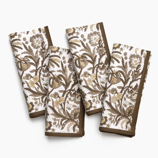 India Hicks Home Wildcard Mocha Napkin - set of 4