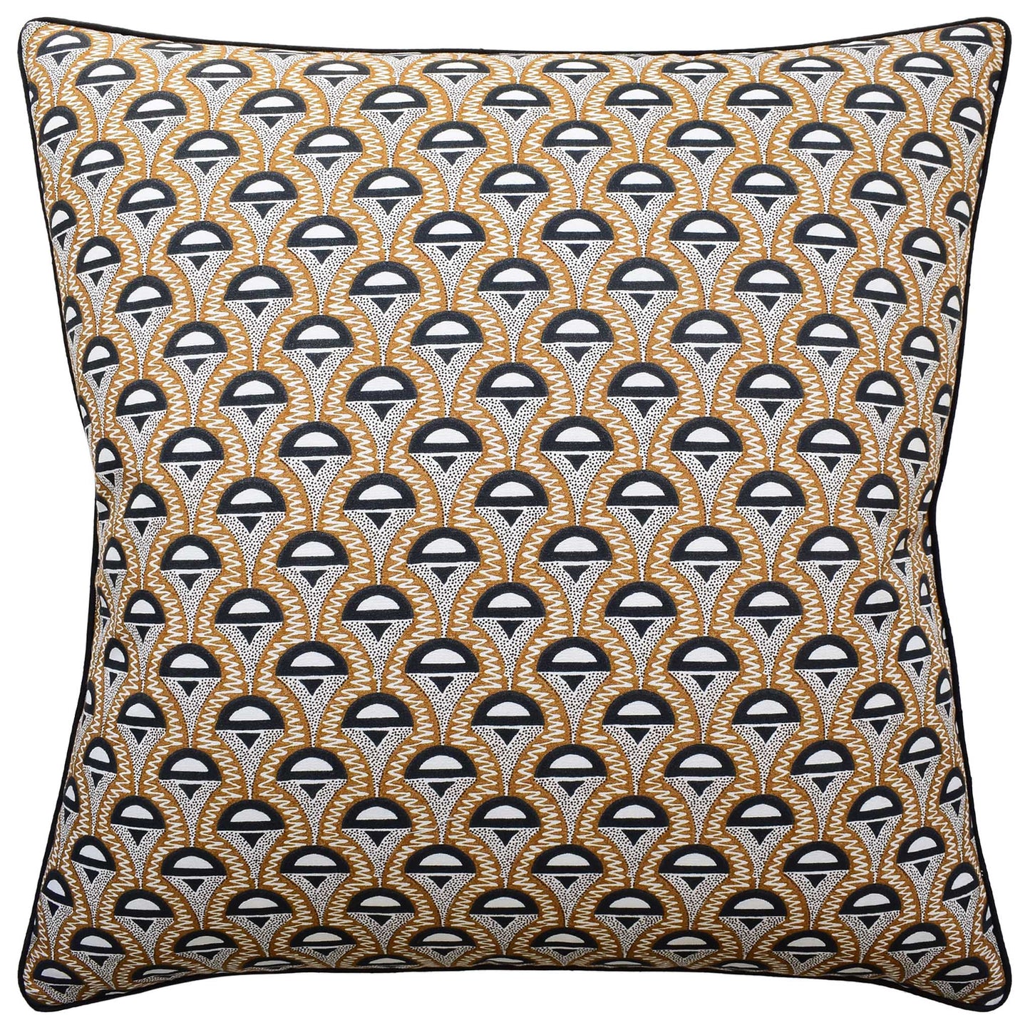 Throw Pillow: Abelino Camel/Black 22" x 22"