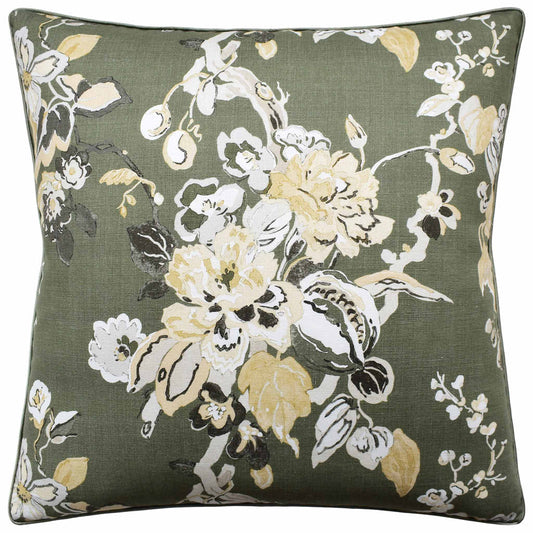 Throw Pillow: Dorvel Bouquet (Tarragon) 22" x 22"