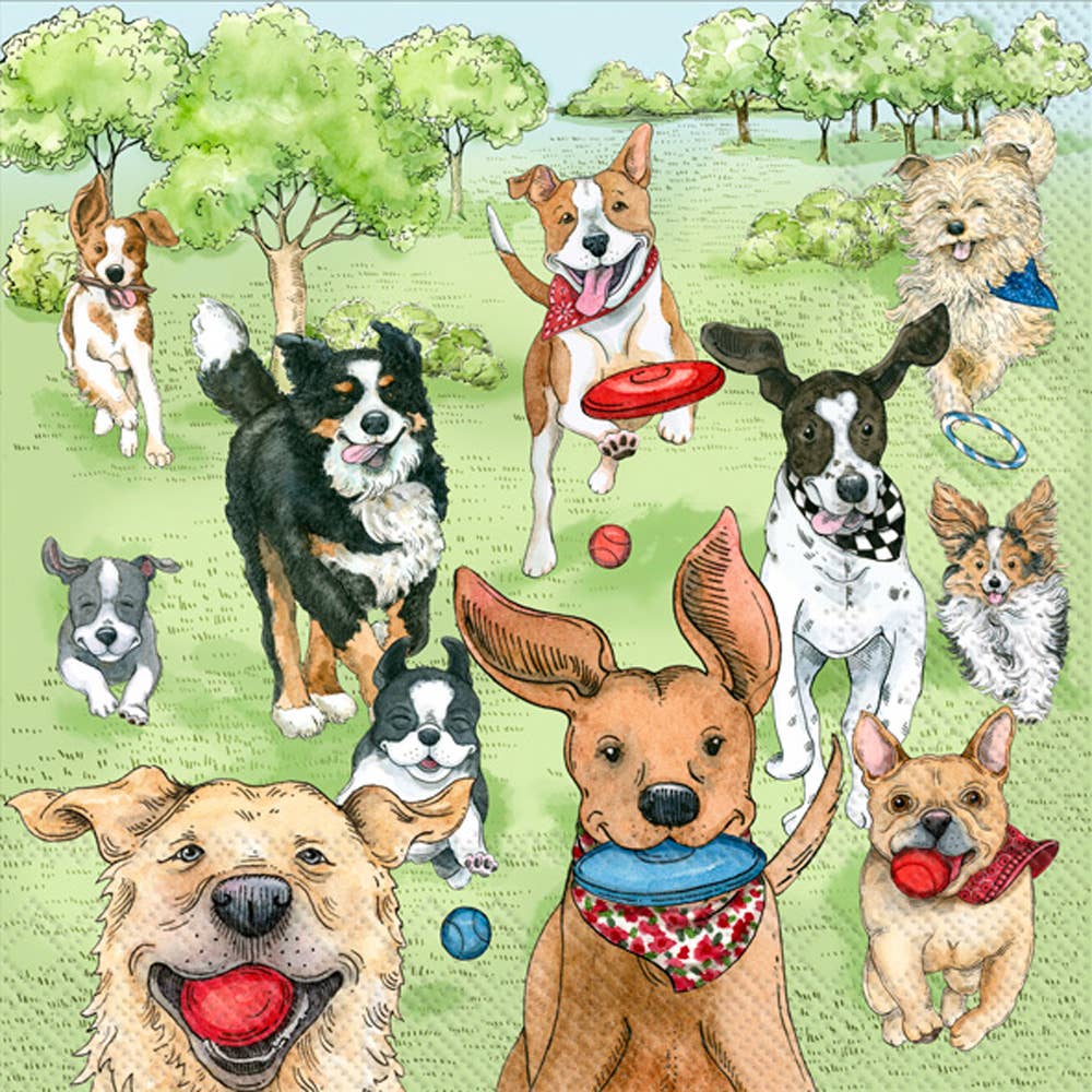 Paper Cocktail Napkins Pack of 20 Dog Park Runners