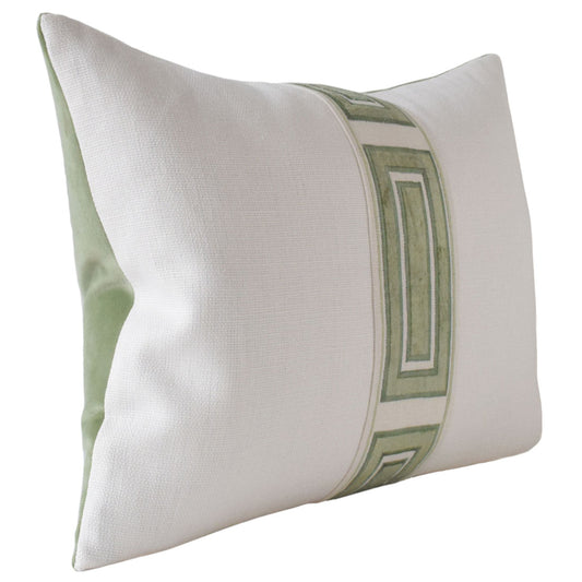 Throw Pillow: Giorgio Linen Ingot Tape Greenery 14x20