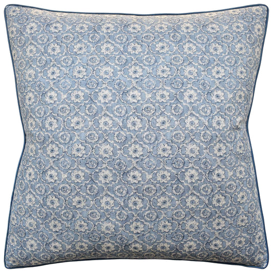 Throw Pillow: Holly Trellis (Blue) 22" x 22"