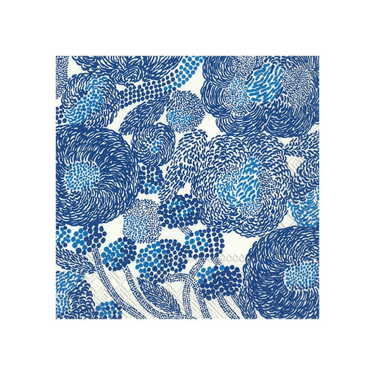 Paper Cocktail Napkins 20 ct Marimekko Mynsteri cream blue