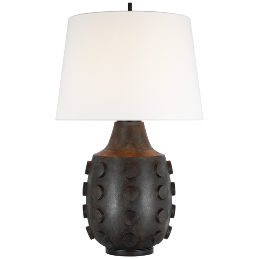 Orly Large Table Lamp in Garden Bronze with Linen Shade
