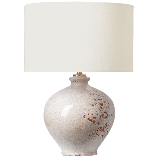 Gaios 13" Cordless Accent Lamp in Pharaoh White with Linen Shade