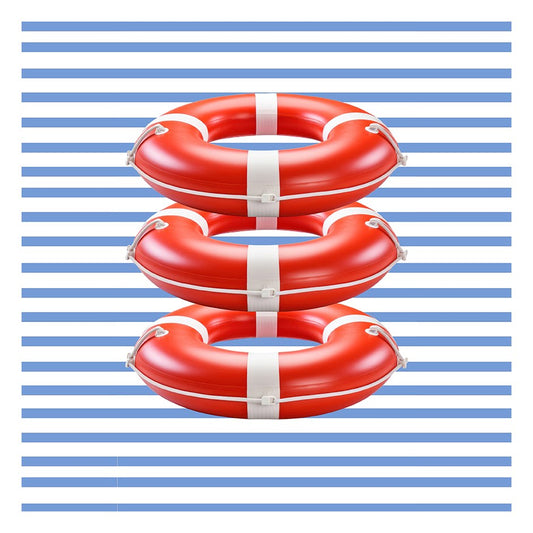 Safety Hyper Realist Blue Stripe Acrylic Tray 15x15 medium square