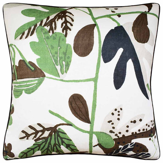 Throw Pillow: Matisse Leaf Black/Green 22" x 22"