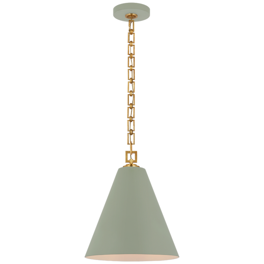 Theo 14" Pendant in Celadon and Gild